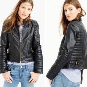 J. Crew Collection Standing Collar Leather Jacket size 0